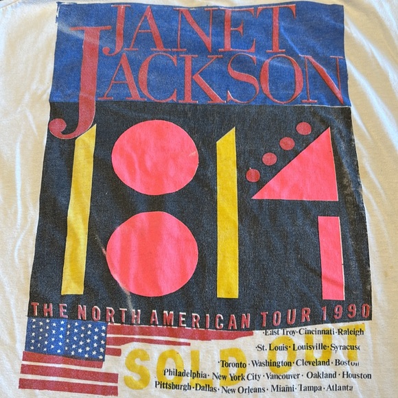 VTG 1990 Janet Jackson ICONIC “ Rhythm Nation Tour “ SNG Stitch Shirt XL , $189 - Picture 5 of 12